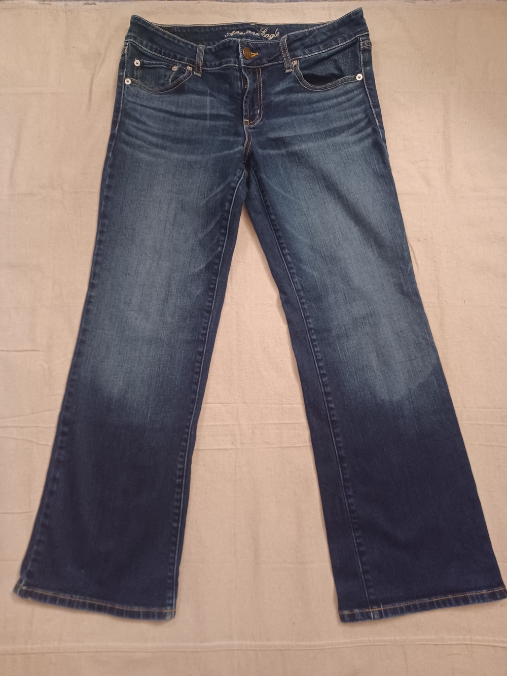 American Eagle Favorite Boyfriend Dark Blue Jeans Women's Size 12 Short